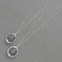 Load image into Gallery viewer, Memento Mori Silver Wax Seal Necklace - Skull Bones Crown of Life Remember Your mortality Jewelry