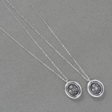 Load image into Gallery viewer, Memento Mori Silver Wax Seal Necklace - Skull Bones Crown of Life Remember Your mortality Jewelry