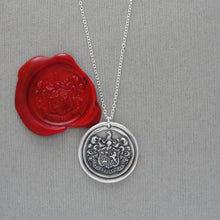 Load image into Gallery viewer, Silver Griffin Wax Seal Necklace - A Mind Aware Of What Is Right