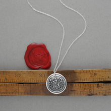 Load image into Gallery viewer, Silver Griffin Wax Seal Necklace - A Mind Aware Of What Is Right