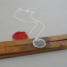 Load image into Gallery viewer, Silver Griffin Wax Seal Necklace - A Mind Aware Of What Is Right