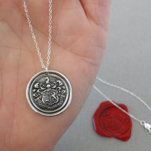 Load image into Gallery viewer, Silver Griffin Wax Seal Necklace - A Mind Aware Of What Is Right