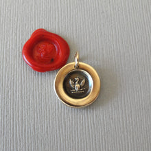 Load image into Gallery viewer, Miniature Phoenix Wax Seal Charm - antique wax seal jewelry with Mythical Phoenix Rising From Ashes