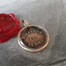 Load image into Gallery viewer, My Hope Is In God Wax Seal Pendant - antique wax seal jewelry charm Christian Religious Devotion - RQP Studio