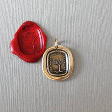 Load image into Gallery viewer, Mourning Wax Seal Jewelry Charm - My Love Lasts After Death - Antique Bronze Pendant