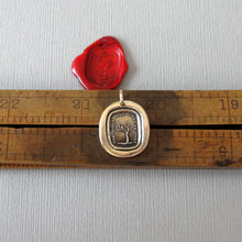 Load image into Gallery viewer, Mourning Wax Seal Jewelry Charm - My Love Lasts After Death - Antique Bronze Pendant