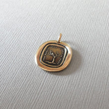 Load image into Gallery viewer, Mourning Wax Seal Jewelry Charm - My Love Lasts After Death - Antique Bronze Pendant
