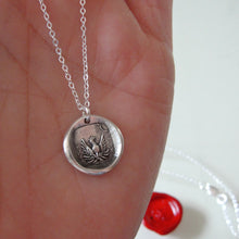 Load image into Gallery viewer, Mythical Phoenix Rising From The Ashes - Silver Wax Seal Necklace - RQP Studio