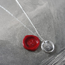 Load image into Gallery viewer, Mythical Phoenix Rising From The Ashes - Silver Wax Seal Necklace - RQP Studio