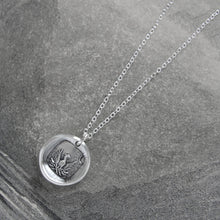 Load image into Gallery viewer, Mythical Phoenix Rising From The Ashes - Silver Wax Seal Necklace - RQP Studio