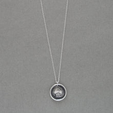 Load image into Gallery viewer, Wax Seal Necklace Who Neglects Me Loses Me - Silver Antique Wax Seal Birdcage Jewelry