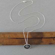 Load image into Gallery viewer, Wax Seal Necklace Who Neglects Me Loses Me - Silver Antique Wax Seal Birdcage Jewelry