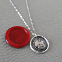 Load image into Gallery viewer, Wax Seal Necklace Who Neglects Me Loses Me - Silver Antique Wax Seal Birdcage Jewelry
