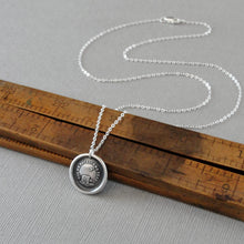 Load image into Gallery viewer, Wax Seal Necklace Who Neglects Me Loses Me - Silver Antique Wax Seal Birdcage Jewelry