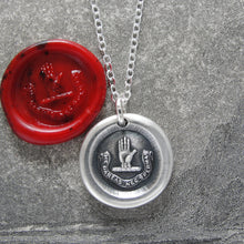 Load image into Gallery viewer, Neither Spare Nor Dispose - Silver Wax Seal Necklace With Hand Oath