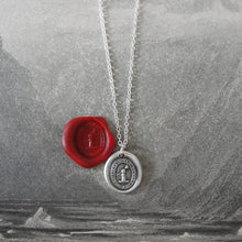 Load image into Gallery viewer, Silver Wax Seal Necklace - A Word Spoken Can Never Be Recalled - RQP Studio