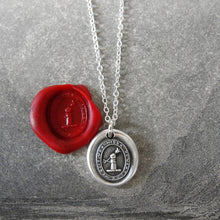Load image into Gallery viewer, Silver Wax Seal Necklace - A Word Spoken Can Never Be Recalled - RQP Studio