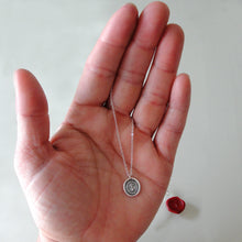 Load image into Gallery viewer, Silver Wax Seal Necklace - A Word Spoken Can Never Be Recalled - RQP Studio