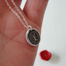 Load image into Gallery viewer, Silver Wax Seal Necklace - A Word Spoken Can Never Be Recalled - RQP Studio