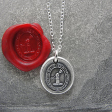 Load image into Gallery viewer, Silver Wax Seal Necklace - A Word Spoken Can Never Be Recalled - RQP Studio