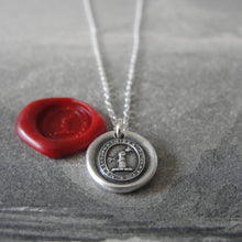 Load image into Gallery viewer, Silver Wax Seal Necklace - A Word Spoken Can Never Be Recalled - RQP Studio
