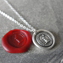 Load image into Gallery viewer, Silver Wax Seal Necklace - A Word Spoken Can Never Be Recalled - RQP Studio