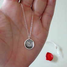 Load image into Gallery viewer, Never Ungrateful - Silver Sunflower Wax Seal Necklace - RQP Studio