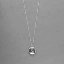 Load image into Gallery viewer, Forget Thee! No! Silver Wax Seal Necklace
