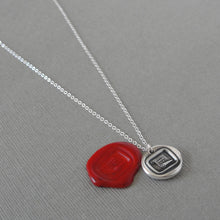 Load image into Gallery viewer, Forget Thee! No! Silver Wax Seal Necklace