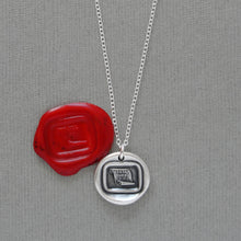 Load image into Gallery viewer, Forget Thee! No! Silver Wax Seal Necklace