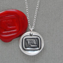 Load image into Gallery viewer, Forget Thee! No! Silver Wax Seal Necklace