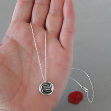 Load image into Gallery viewer, Forget Thee! No! Silver Wax Seal Necklace
