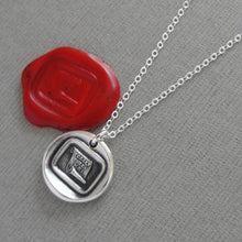 Load image into Gallery viewer, Forget Thee! No! Silver Wax Seal Necklace