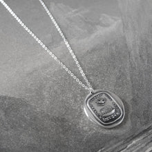 Load image into Gallery viewer, Silver Noah's Ark Wax Seal Necklace - No Rest But In The Ark - RQP Studio