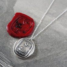 Load image into Gallery viewer, Silver Noah's Ark Wax Seal Necklace - No Rest But In The Ark - RQP Studio