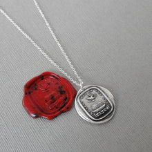 Load image into Gallery viewer, Silver Noah's Ark Wax Seal Necklace - No Rest But In The Ark - RQP Studio