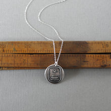 Load image into Gallery viewer, Silver Noah's Ark Wax Seal Necklace - No Rest But In The Ark - RQP Studio
