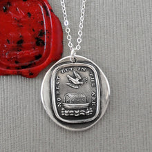 Load image into Gallery viewer, Silver Noah's Ark Wax Seal Necklace - No Rest But In The Ark - RQP Studio