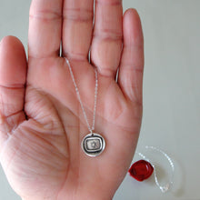 Load image into Gallery viewer, Star Silver Wax Seal Necklace - Guiding Light Protection Polaris Antique Wax Seal Jewelry - RQP Studio