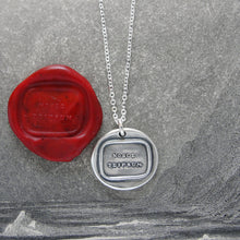 Load image into Gallery viewer, Know Thyself - Wax Seal Necklace In Silver With Latin Nosce Teipsum - RQP Studio
