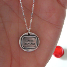 Load image into Gallery viewer, Know Thyself - Wax Seal Necklace In Silver With Latin Nosce Teipsum - RQP Studio