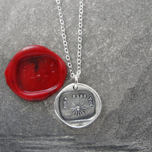 Load image into Gallery viewer, Silver Wax Seal Necklace - Nothing Without You - My Sunshine - RQP Studio