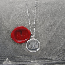 Load image into Gallery viewer, Silver Wax Seal Necklace - Nothing Without You - My Sunshine - RQP Studio