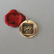 Load image into Gallery viewer, Take Care - Wax Seal Charm Crouching Panther - Be Careful - Antique Bronze Wax Seal Jewelry Pendant