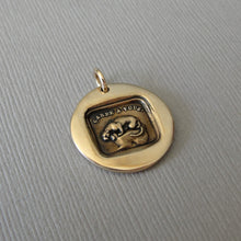 Load image into Gallery viewer, Take Care - Wax Seal Charm Crouching Panther - Be Careful - Antique Bronze Wax Seal Jewelry Pendant