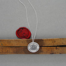 Load image into Gallery viewer, Pegasus Wax Seal Necklace - Always Faithful - Antique Silver Winged Horse Wax Seal Jewelry