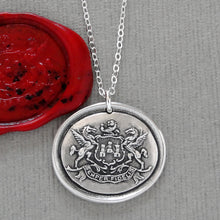 Load image into Gallery viewer, Pegasus Wax Seal Necklace - Always Faithful - Antique Silver Winged Horse Wax Seal Jewelry