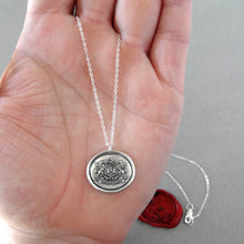 Load image into Gallery viewer, Pegasus Wax Seal Necklace - Always Faithful - Antique Silver Winged Horse Wax Seal Jewelry