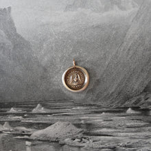 Load image into Gallery viewer, Phoenix Wax Seal Charm - Rise Again - antique wax seal jewelry pendant French motto I Suffer Alone - RQP Studio