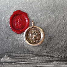 Load image into Gallery viewer, Phoenix Wax Seal Charm - Rise Again - antique wax seal jewelry pendant French motto I Suffer Alone - RQP Studio